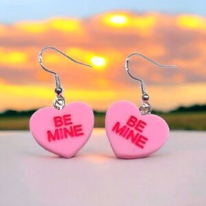 Candy Heart Earrings Handmade NEW